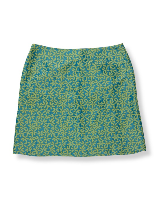 Context Dresses & Skirts - Vintage Context 90s Y2k Silk Blue and Green Floral Mini Skirt